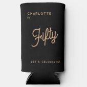 Moderne 50e vijftigste verjaardag seltzer blikjeskoeler (Voorkant)