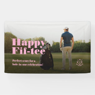 Moderne 50ste verjaardag 60ste verjaardag Golf Roz Spandoek