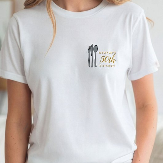 Moderne 50ste verjaardag dinerfeest t-shirt