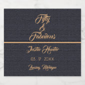 Moderne 50ste verjaardag Gouden naam Mousserende W Sparkling Wijnetiket (Enkel label)