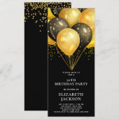 Moderne 50ste verjaardag Gouden zwarte ballonnen Z Kaart (Voorkant / Achterkant)