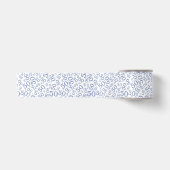Moderne 50ste verjaardag nummer patroon blauw/wit satijnen lint (Voorkant)
