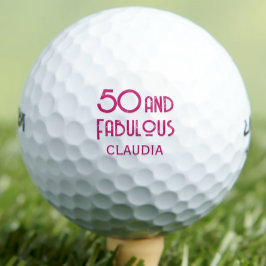 Moderne 50ste verjaardag partij golfballen roze si