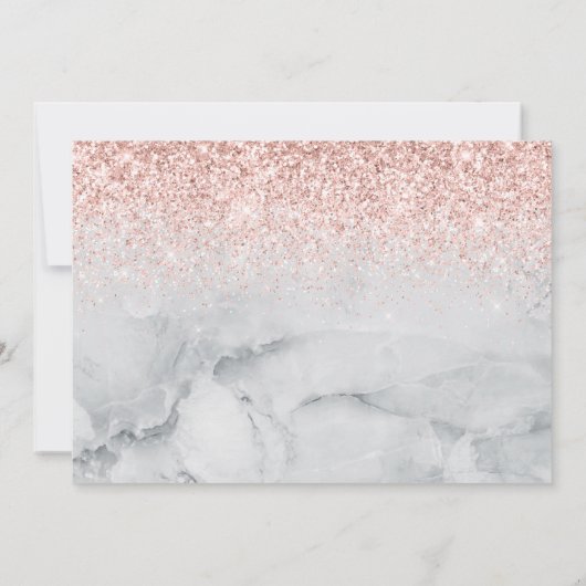 Moderne 50ste verjaardag roos goudglitter en marme (Achterkant)