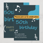 Moderne 50ste verjaardag uitnodiging (Voorkant / Achterkant)
