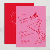 Moderne 50ste verjaardag uitnodiging (Voorkant / Achterkant)