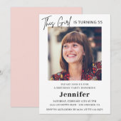 Moderne 55e verjaardag uitnodigingen Foto Elegant (Voorkant / Achterkant)