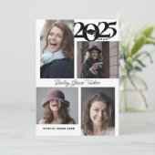 Moderne 5-foto 2025 Afstuderen Aankondiging Kaart (Staand voorkant)