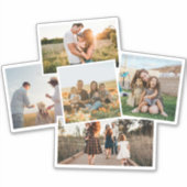 Moderne 5 foto aangepaste fotocollage sticker (Voorkant)