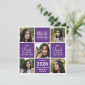 Moderne 5 foto Afstuderen Paars Afstuderen in Kaart (Staand voorkant)