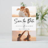 Moderne 5 foto bruiloft Save the dates Save The Date (Staand voorkant)