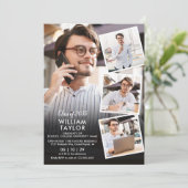 Moderne 5 Foto Collage Afstudeerfeestje Kaart (Staand voorkant)