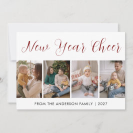 Moderne 5 Foto Collage Nieuwjaarsgroet Feestdagenkaart