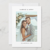 Moderne 5 foto Getrouwd en vrolijk kerstfeest Feestdagenkaart (Voorkant)
