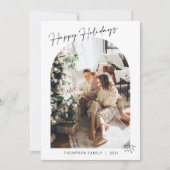 Moderne 5 Foto Hart Gelukkig Nieuwjaar Boog Feestdagenkaart (Voorkant)