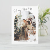 Moderne 5 Foto Hart Prettig Kerstfeest Boog Feestdagenkaart (Staand voorkant)