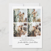 Moderne 5 Foto Hart Prettig Kerstfeest Boog Feestdagenkaart (Achterkant)