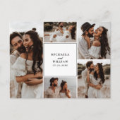 Moderne 5-foto huwelijksuitnodiging briefkaart (Voorkant)