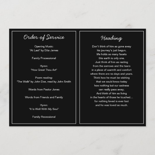 Moderne 5-foto in liefdevolle herinnering begrafen programmakaart (Achterkant)