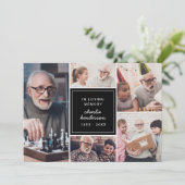 Moderne 5-foto in liefdevolle herinnering begrafen programmakaart (Staand voorkant)