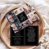 Moderne 5-foto in liefdevolle herinnering begrafen programmakaart