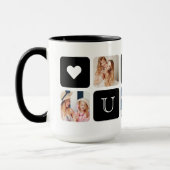 Moderne 5-Foto "♥ JOU Moeder" Jumbo 15 oz. mok (Links)