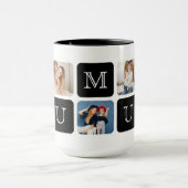 Moderne 5-Foto "♥ JOU Moeder" Jumbo 15 oz. mok (Midden)