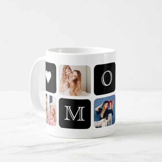 Moderne 5-foto "Mam" mokka Koffiemok (Voorkant links)