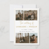 Moderne 5-foto QR-code huwelijksuitnodiging Kaart (Voorkant)