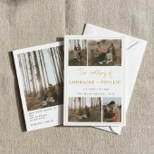 Moderne 5-foto QR-code huwelijksuitnodiging Kaart