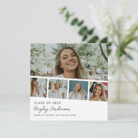 Moderne 5 foto strook collage aankondiging (Staand voorkant)