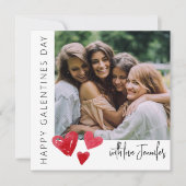 Moderne 5 fotocollage | Galentines Day Feestdagenkaart (Voorkant)