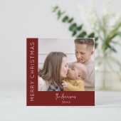 Moderne 5 fotocollage | Kerstmis Feestdagenkaart (Staand voorkant)