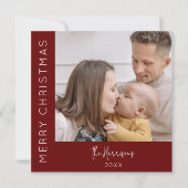 Moderne 5 fotocollage | Kerstmis Feestdagenkaart (Voorkant)