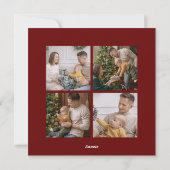 Moderne 5 fotocollage | Kerstmis Feestdagenkaart (Achterkant)