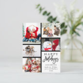 Moderne 5-fotokerst met collage feestdagenkaart (Staand voorkant)