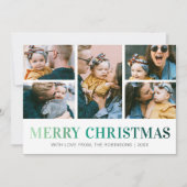 Moderne 5-fotokerst met collage feestdagenkaart (Voorkant)