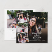 Moderne 5 foto's afstudeeraankondiging kaart (Voorkant / Achterkant)