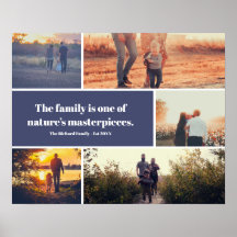 Moderne 5 foto's collage grid sjabloon familiecijf