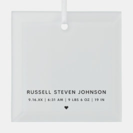 Moderne 5 foto's Geboorteaankondiging Glas Ornament