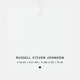 Moderne 5 foto's Geboorteaankondiging Metalen Ornament