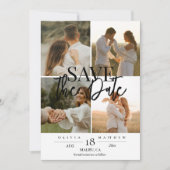 Moderne 5 foto's Huwelijk Save the Dates  Date (Voorkant)