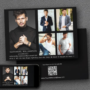 Moderne 5 foto's Model Acteur QR Code Terug Comp K Kaart