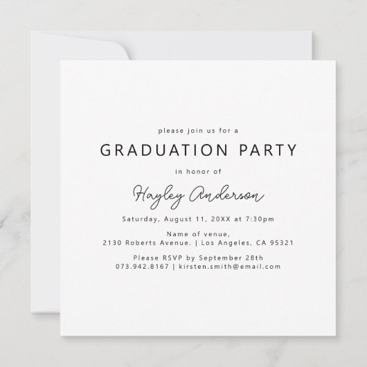 Moderne 5 Fotostrip Collage Uitnodiging (Achterkant)