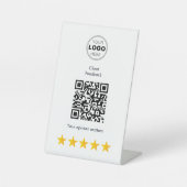 Moderne 5-sterren luxe feedback QR-code Reclamebord Met Voetstuk (Voorkant)