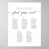 Moderne 5 tafels Vind uw Zitplaatskaart Poster (Voorkant)