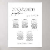 Moderne 5 Tafels Welkom Zitplaatskaart Poster (Voorkant)