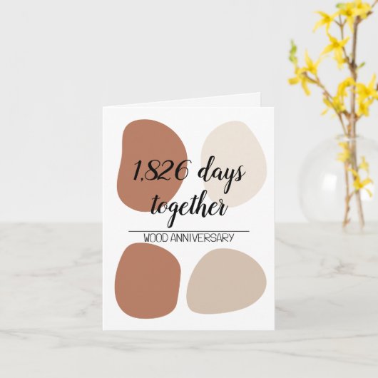 Moderne 5e huwelijksverjaardag vijfde kaart (Gele Bloem)