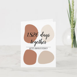 Moderne 5e huwelijksverjaardag vijfde kaart