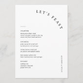 Moderne 5x7-inch Kaarten in het Feast Wedding Menu (Voorkant)